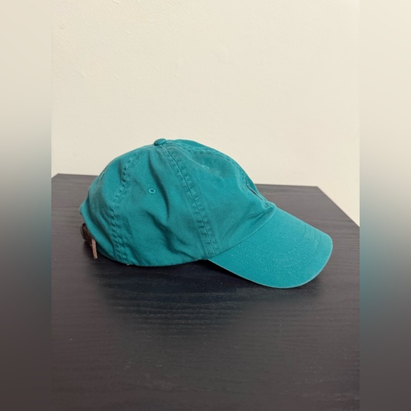 POLO Ralph Lauren Vintage Classic Leather Strap Adjustable Teal Green Hat Cap - Picture 2 of 4